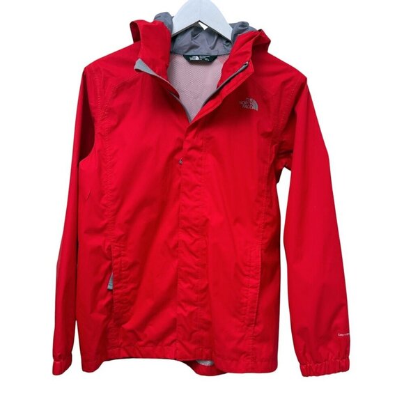 THE NORTH FACE Boys Jacket Large 14/16 Red Hooded Windbreaker Full Zip *TORN - Picture 8 of 16